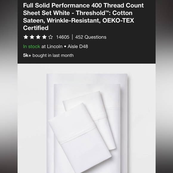 Threshold Other - NEW THRESHOLD WHITE Full‎ SHEET SET